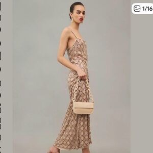 Anthropologie Let Me Be Checked Shine Dress